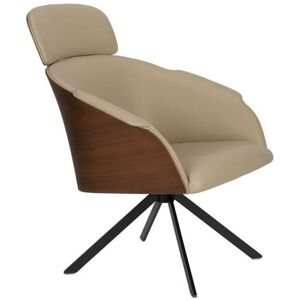 Zuiver Fauteuil design en simili cuir beige - Publicité Zuiver Fauteuil design en simili cuir beige - Publicité