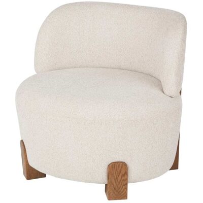 Maisons du Monde Fauteuil beige et pieds en bois de frêne - Publicité Maisons du Monde Fauteuil beige et pieds en bois de frêne - Publicité