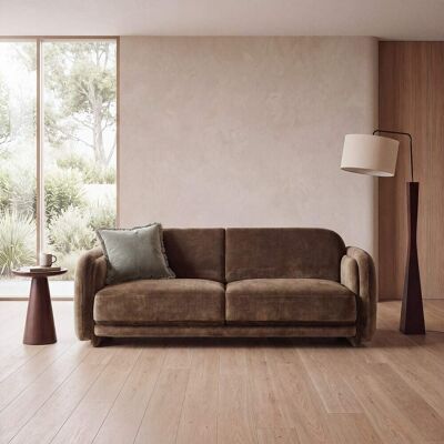 Maisons du Monde Canapé 3/4 places vert kaki effet vieilli - Publicité Maisons du Monde Canapé 3/4 places vert kaki effet vieilli - Publicité