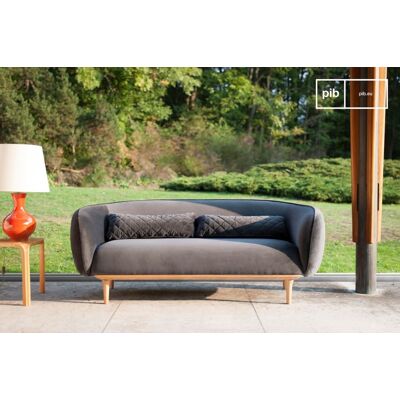 PIB Canapé arrondi 3 places en tissu gris foncé - Publicité PIB Canapé arrondi 3 places en tissu gris foncé - Publicité