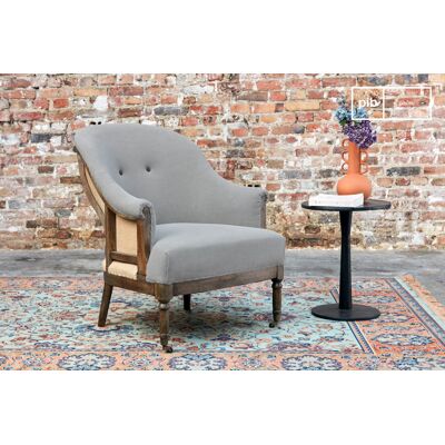 PIB Fauteuil rond en tissu gris - Publicité PIB Fauteuil rond en tissu gris - Publicité