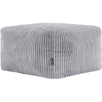 Icon Pouf repose-pieds carré velours côtelé gris clair - Publicité Icon Pouf repose-pieds carré velours côtelé gris clair - Publicité