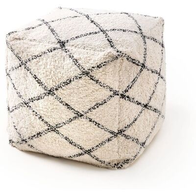 Pouf Naomi Crème 45x45x45 - Style scandinave boho - Publicité Pouf Naomi Crème 45x45x45 - Style scandinave boho - Publicité