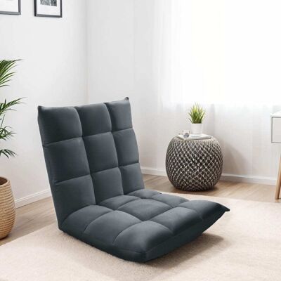 Tectake Fauteuil relax 2 en 1 en velours réglable en 14 positions gris - Publicité Tectake Fauteuil relax 2 en 1 en velours réglable en 14 positions gris - Publicité