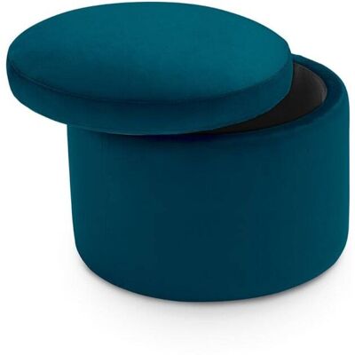 That's Write Pouf conteneur rond fabriqué en Italie en velours pétrole 60x49 cm - Publicité That's Write Pouf conteneur rond fabriqué en Italie en velours pétrole 60x49 cm - Publicité