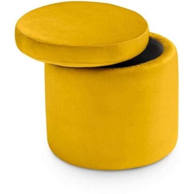 That's Write Pouf conteneur rond fabriqué en Italie en velours jaune 45x49 cm - Publicité That's Write Pouf conteneur rond fabriqué en Italie en velours jaune 45x49 cm - Publicité