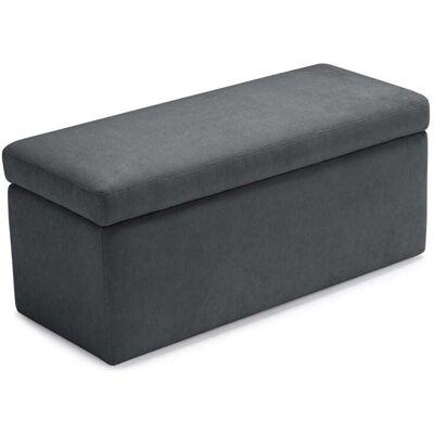 That's Write Pouf de rangement en tissu chenille gris foncé 110x45 cm - Publicité That's Write Pouf de rangement en tissu chenille gris foncé 110x45 cm - Publicité