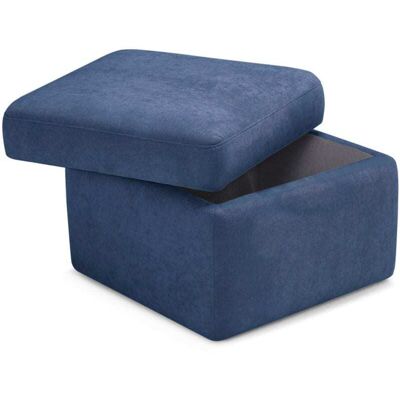 That's Write Pouf de rangement fabriqué en Italie en tissu chenille bleu 55x45 cm - Publicité That's Write Pouf de rangement fabriqué en Italie en tissu chenille bleu 55x45 cm - Publicité