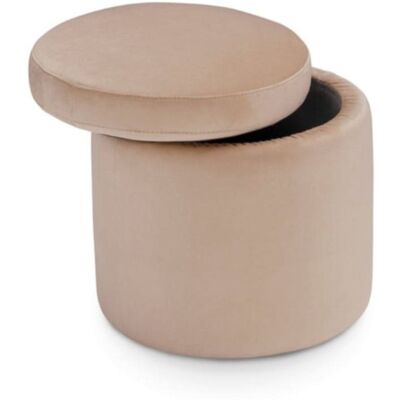That's Write Pouf conteneur rond fabriqué en Italie en velours camel 45x49 cm - Publicité That's Write Pouf conteneur rond fabriqué en Italie en velours camel 45x49 cm - Publicité