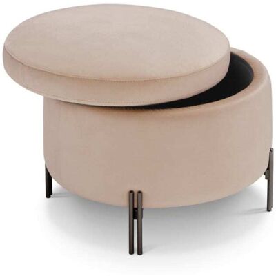That's Write Pouf conteneur rond fabriqué en Italie en velours camel 80x49 cm - Publicité That's Write Pouf conteneur rond fabriqué en Italie en velours camel 80x49 cm - Publicité
