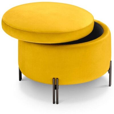 That's Write Pouf conteneur rond en velours jaune fabriqué en Italie 80x49 cm - Publicité That's Write Pouf conteneur rond en velours jaune fabriqué en Italie 80x49 cm - Publicité