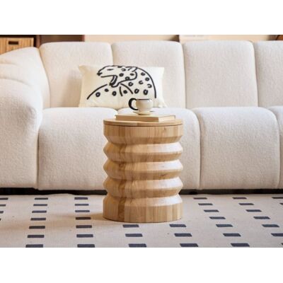 Nordlys Pouf bout de canapé en bois massif avec rangement - Publicité Nordlys Pouf bout de canapé en bois massif avec rangement - Publicité