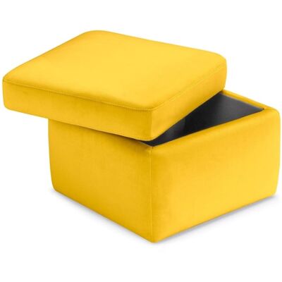 That's Write Pouf conteneur fabriqué en Italie en velours jaune 55x45 cm - Publicité That's Write Pouf conteneur fabriqué en Italie en velours jaune 55x45 cm - Publicité