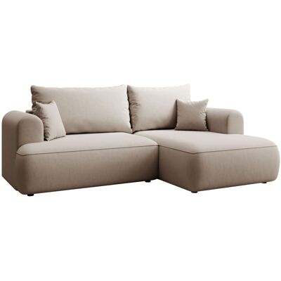 Selsey Canapé d'angle droit, en velours, beige - Publicité Selsey Canapé d'angle droit, en velours, beige - Publicité