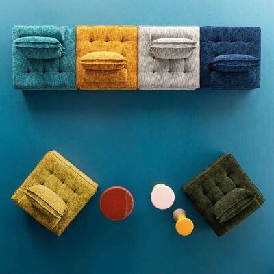 KARE DESIGN - Portofino - Bleu - Polyester - Sofa element - Publicité KARE DESIGN - Portofino - Bleu - Polyester - Sofa element - Publicité