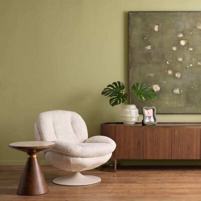 Kare Design Fauteuil pivotant en polyester et acier beige - Publicité Kare Design Fauteuil pivotant en polyester et acier beige - Publicité