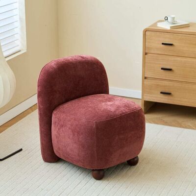 Nordlys Fauteuil de salon en bois massif et tissu terracotta - Publicité Nordlys Fauteuil de salon en bois massif et tissu terracotta - Publicité