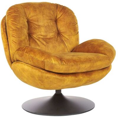 Beliani Fauteuil en velours jaune h82 - Publicité Beliani Fauteuil en velours jaune h82 - Publicité