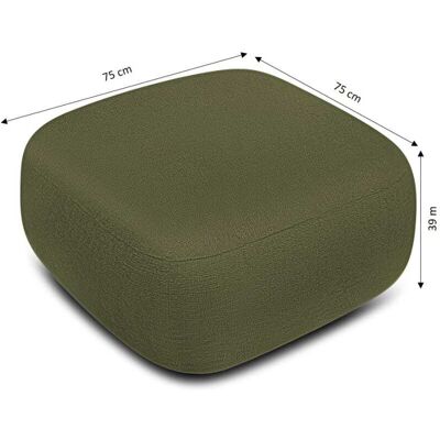 Baita Pouf carré en tissu vert kaki - Publicité Baita Pouf carré en tissu vert kaki - Publicité