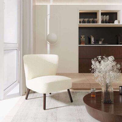 Tectake Fauteuil cocktail rembourré avec revêtement bouclé blanc cassé - Publicité Tectake Fauteuil cocktail rembourré avec revêtement bouclé blanc cassé - Publicité
