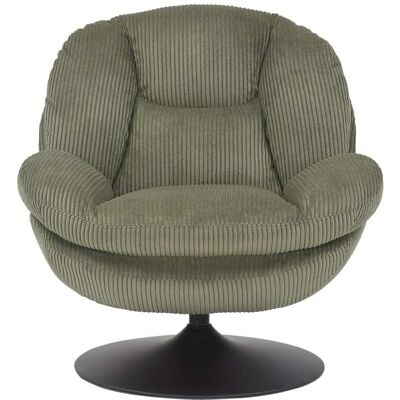 Zago Fauteuil pivotant velours côtelé vert - Publicité Zago Fauteuil pivotant velours côtelé vert - Publicité