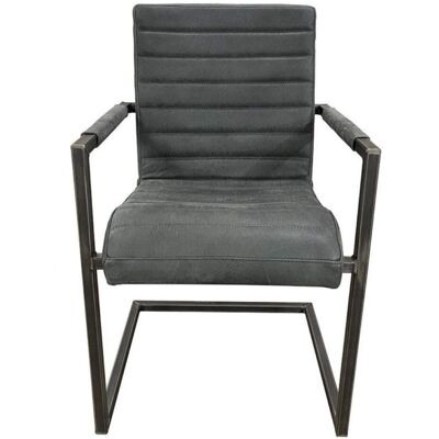 Interior's Fauteuil matteo en cuir en acier gris - Publicité Interior's Fauteuil matteo en cuir en acier gris - Publicité