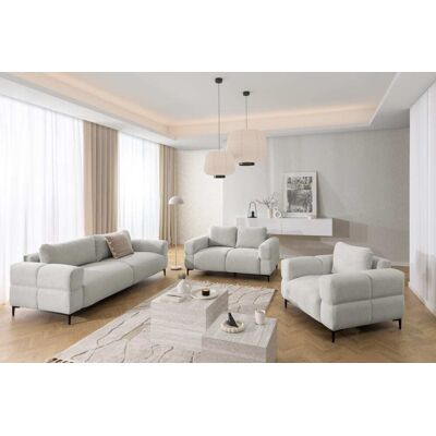S-Style Ensemble de canapé 3+2 en tissu structuré gris clair - Publicité S-Style Ensemble de canapé 3+2 en tissu structuré gris clair - Publicité