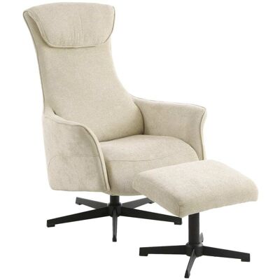 Baita Fauteuil relax manuel rotatif + repose-pieds 1 place tissu - Publicité Baita Fauteuil relax manuel rotatif + repose-pieds 1 place tissu - Publicité