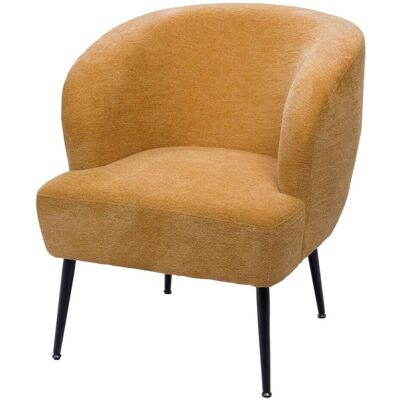 Amadeus Fauteuil en tissu et métal jaune - Publicité Amadeus Fauteuil en tissu et métal jaune - Publicité