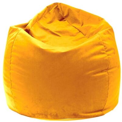 Jumbo Bag Pouf poire velours - curry - Publicité Jumbo Bag Pouf poire velours - curry - Publicité