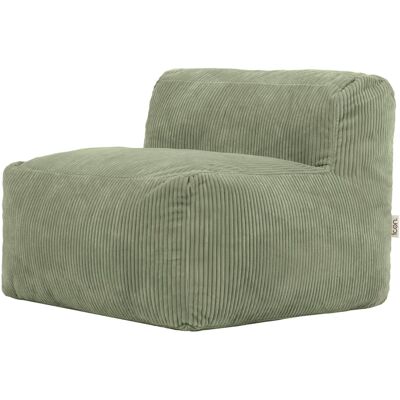 Icon Pouf fauteuil modulable en velours côtelé vert sauge - Publicité Icon Pouf fauteuil modulable en velours côtelé vert sauge - Publicité