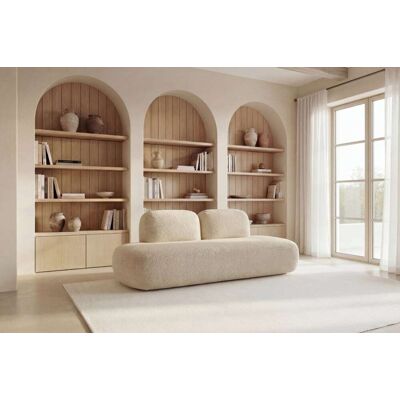 Casanova Paris Canapé droit convertible tissu texturé 2 places beige - Publicité Casanova Paris Canapé droit convertible tissu texturé 2 places beige - Publicité