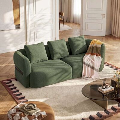 Habitat Canapé 3 places en tissu texturé - vert kaki - Publicité Habitat Canapé 3 places en tissu texturé - vert kaki - Publicité