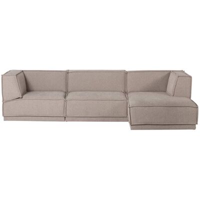 WOOOD Canapé d'angle droit en tissu chenille naturel - Publicité WOOOD Canapé d'angle droit en tissu chenille naturel - Publicité