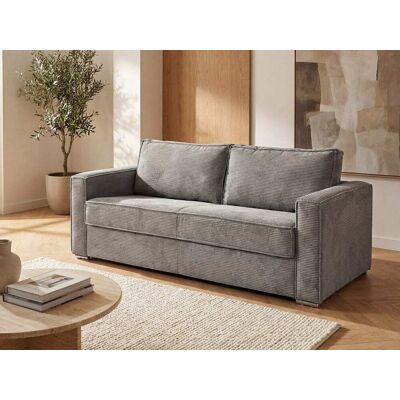 Canapé convertible Loreto en velours 3 places - Confort et Praticité - Publicité Canapé convertible Loreto en velours 3 places - Confort et Praticité - Publicité