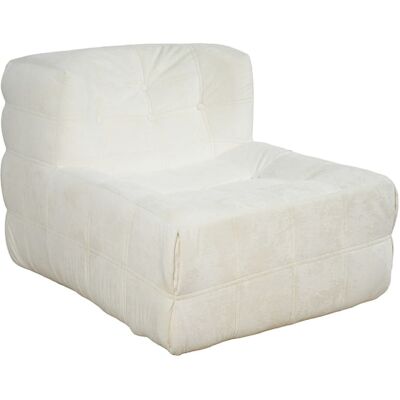 Concept Usine Fauteuil pouf compressé en velours beige - Publicité Concept Usine Fauteuil pouf compressé en velours beige - Publicité