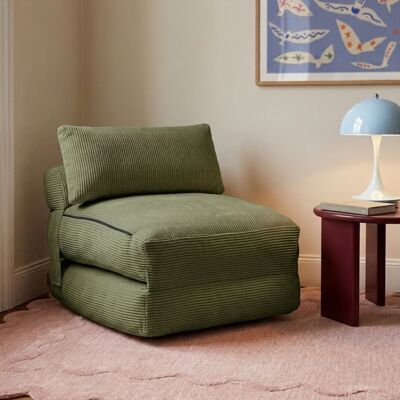 Baita Fauteuil convertible compressé en mousse 1 place velours côtelé - Publicité Baita Fauteuil convertible compressé en mousse 1 place velours côtelé - Publicité