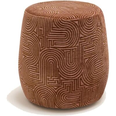 Madura Pouf en viscose et au motif graphique en chenille rose ø43xh45 cm - Publicité Madura Pouf en viscose et au motif graphique en chenille rose ø43xh45 cm - Publicité