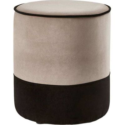 Madura Pouf en velours bicolore marron ø35xh42 cm - Publicité Madura Pouf en velours bicolore marron ø35xh42 cm - Publicité