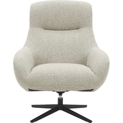 Habitat Fauteuil design pivotant en tissu bouclette et métal noir - crème - Publicité Habitat Fauteuil design pivotant en tissu bouclette et métal noir - crème - Publicité