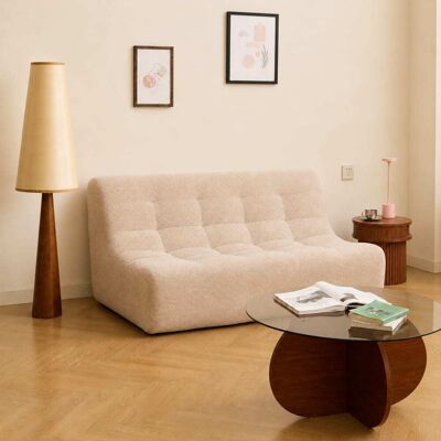 Nordlys Canapé compressé banquette 2 personnes en tissu beige - Publicité Nordlys Canapé compressé banquette 2 personnes en tissu beige - Publicité
