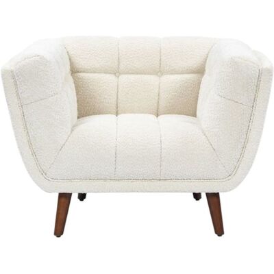 Zago Fauteuil tissu effet bouclette écru - Publicité Zago Fauteuil tissu effet bouclette écru - Publicité