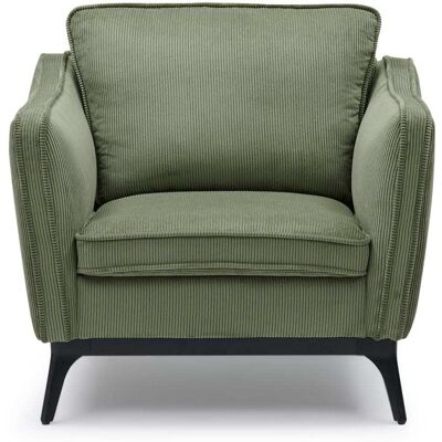 Zago Fauteuil velours côtelé vert sapin - Publicité Zago Fauteuil velours côtelé vert sapin - Publicité