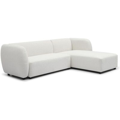 Menzzo Canapé d'angle réversible moderne tissu bouclette crème - Publicité Menzzo Canapé d'angle réversible moderne tissu bouclette crème - Publicité