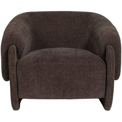 WOOOD Fauteuil en chenille marron foncé - Publicité WOOOD Fauteuil en chenille marron foncé - Publicité