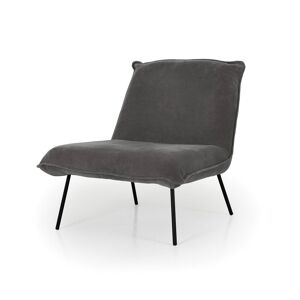 Meubles & Design Fauteuil lounge velours côtelé gris