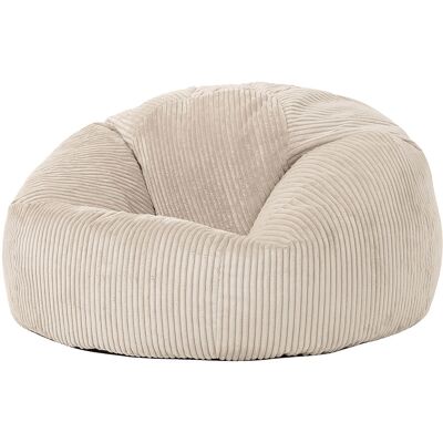 Icon Pouf velours côtelé beige galet