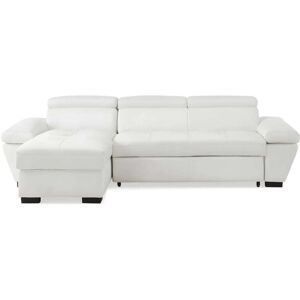 Unique Canapé d'angle cuir 4 places blanc