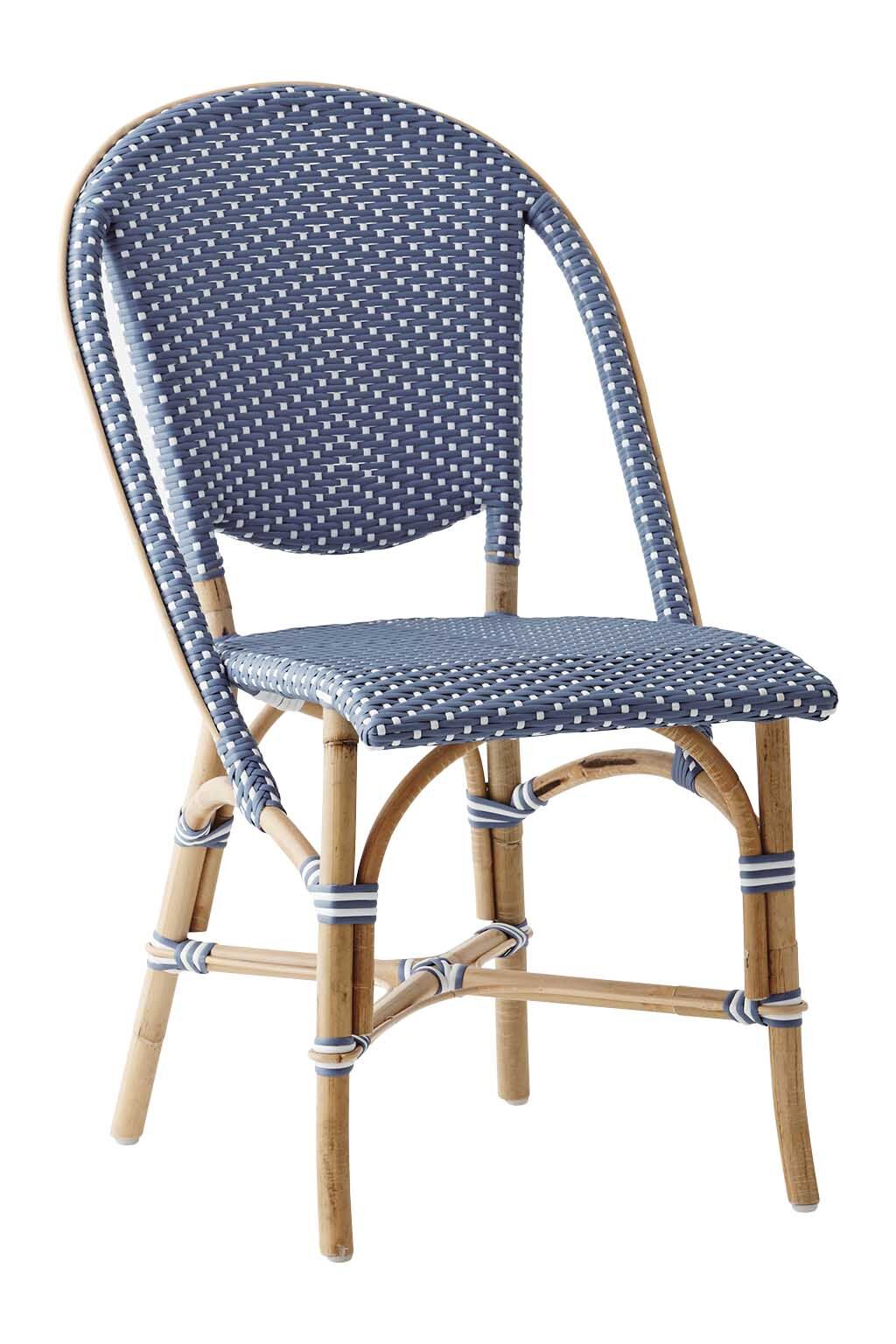 Sika Design Chaise repas empilable en rotin et fibre synthétique bleu