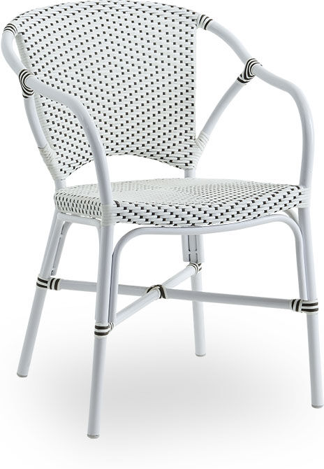 Sika Design Fauteuil repas empilable en alu et fibre synthétique blanc